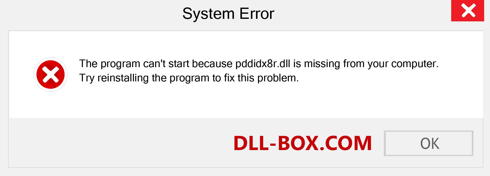  pddidx8r.dll file is missing?. Download for Windows 7, 8, 10 - Fix  pddidx8r dll Missing Error on Windows, photos, images