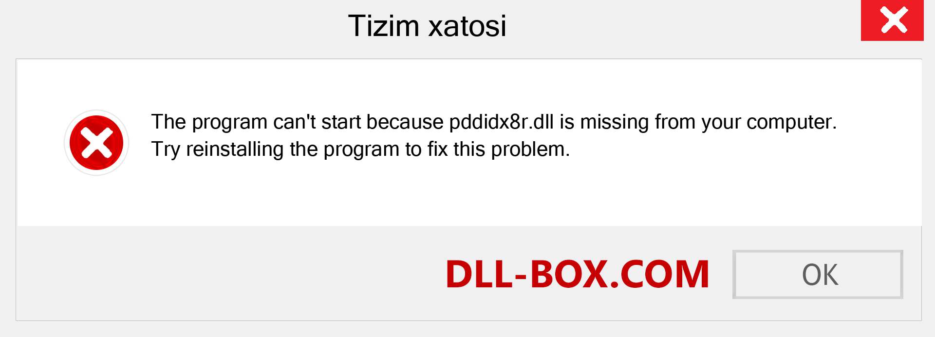 pddidx8r.dll fayli yo'qolganmi?. Windows 7, 8, 10 uchun yuklab olish - Windowsda pddidx8r dll etishmayotgan xatoni tuzating, rasmlar, rasmlar
